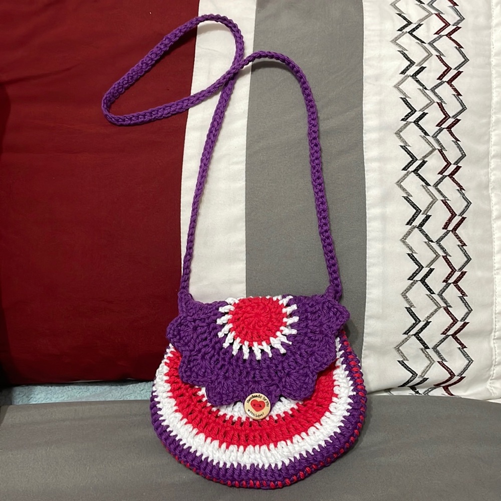 Beautiful colorful Crochet little bag for kids